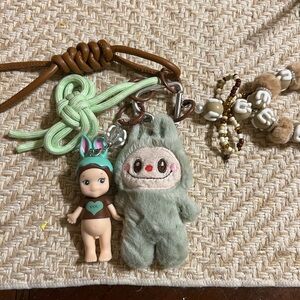 Adorable Sloth and Doll Keychain Set Bag Charm